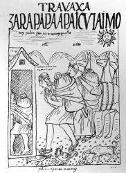 The Month of July, storing maize and potatoes (woodcut) | Obraz na stenu