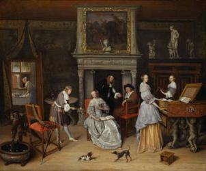 Fantasy Interior with Jan Steen and the Family of Gerrit Schouten, c.1659-60 (oil on canvas) | Obraz na stenu