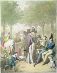 The Jardin des Tuileries, from 'Tableau de Paris' (w/c on paper) | Obraz na stenu