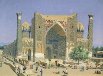Medrasah Shir-Dhor at Registan place in Samarkand, 1869-70 (oil on canvas) | Obraz na stenu