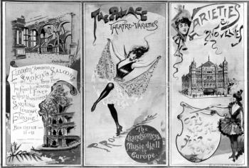 The Palace Theatre of Varieties, c.1893 (litho) 88;London West End theatre, opera house and music hall; opened in 1891 by Richard D'Oyly Carte as 'The Royal English Opera House'; later leased by Sarah Bernhardt for a season of French drama; name changed i | Obraz na stenu