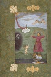 Emperor Jahangir Triumphing Over Poverty, c.1620-25 (opaque watercolour, gold, and ink on paper) | Obraz na stenu