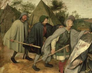 Parable of the Blind, detail of three blind men, 1568 (oil on canvas) (detail of 29163) | Obraz na stenu
