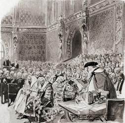 The trial of a Peer in the House of Lords. London, England. From Living London, published c.1901 | Obraz na stenu