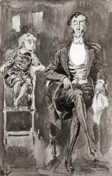 Illustration by Harry Furniss for the Charles Dickens novel Dombey and Son, from The Testimonial Edition, published 1910. | Obraz na stenu