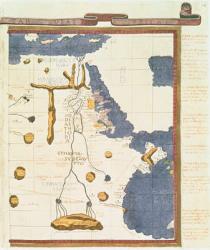 Map showing Egypt to Ethiopia, from the Ptolemy manuscript, c.1470, illustration from 'Memoires de la Societe Royale de Geographie d'Egypte'' (litho) | Obraz na stenu