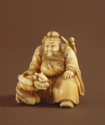 Netsuke in the form of a demon queller and a small demon, Meiji Period (1868-1912) | Obraz na stenu