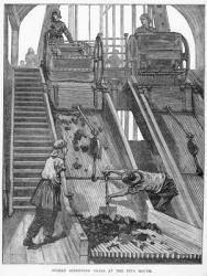 Women Screening Coals at the Pit's Mouth, image from 'The Wonderland of Work' by Clara L. Mateaux, published 1884 by Cassell & co., New York (engraving) | Obraz na stenu