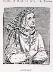 Portrait of the Last Inca Chief, Atahualpa, from 'The Narrative and Critical History of America', edited by Justin Winsor, London, 1886 (engraving) | Obraz na stenu