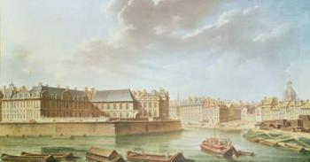 The Ile Saint-Louis and the Hotel de Bretonvilliers in 1757 (oil on canvas) | Obraz na stenu