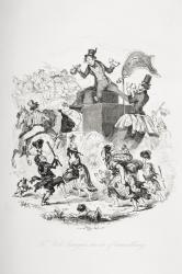 Mr. Bob Sawyer's mode of travelling, illustration from `The Pickwick Papers' by Charles Dickens (1812-70) published 1837 (litho) | Obraz na stenu