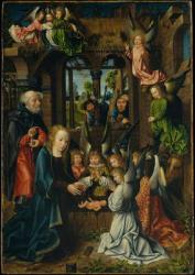 The Adoration of the Christ Child, c.1500 (oil on oak panel) | Obraz na stenu