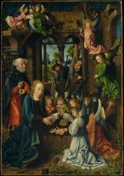 The Adoration of the Christ Child, c.1500 (oil on oak panel) | Obraz na stenu