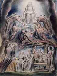 Illustrations of the Book of Job, pl.3 (page 2): Satan before the throne of God, after William Blake (1757-1827) (pen & ink and w/c) | Obraz na stenu