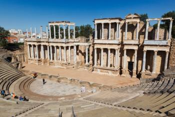 Merida, Badajoz Province, Spain. The Roman theatre built in the first century BC. | Obraz na stenu
