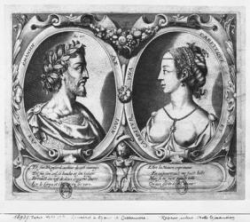 Pierre de Ronsard, aged 27 and Cassandre Salviati (engraving) (b/w photo) | Obraz na stenu