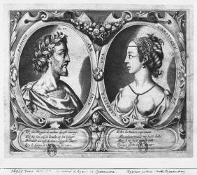 Pierre de Ronsard, aged 27 and Cassandre Salviati (engraving) (b/w photo) | Obraz na stenu