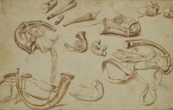 Hunting Paraphernalia (pencil, pen and ink on paper) | Obraz na stenu