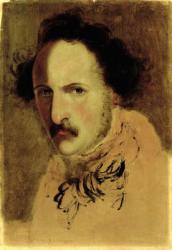 Portrait of Gaetano Donizetti (1797-1848) (oil on paper on canvas) | Obraz na stenu