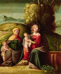 The Virgin and Child with St. Elizabeth and St. John in a landscape | Obraz na stenu