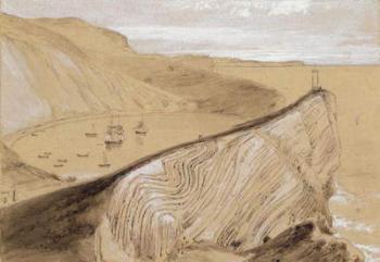 Lulworth Cove (w/c, gouache and graphite on beige wove paper) | Obraz na stenu