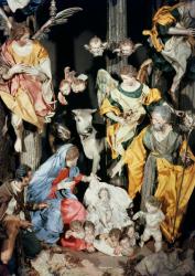 The Nativity, made in Naples, detail of the central section (ceramic) (see also 169014) | Obraz na stenu