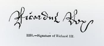 Signature of Richard III (1452-85) (b/w photo) | Obraz na stenu