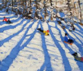 Tree shadows, Morzine (oil on canvas) | Obraz na stenu