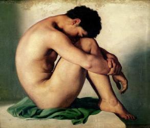 Study of a Nude Young Man, 1836 (oil on canvas) | Obraz na stenu