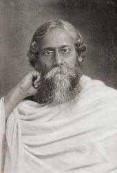 Rabindranath Tagore, 1861 - 1941, sobriquet Gurudev. Bengali polymath. From The Year 1914 Illustrated. | Obraz na stenu