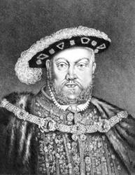 King Henry VIII (c1491-1547) illustration from 'Portraits of Characters Illustrious in British History', (mezzotint) (b/w photo) | Obraz na stenu