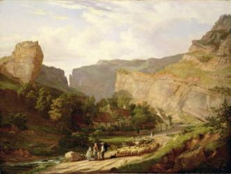 A View of Cheddar Gorge (oil on canvas) | Obraz na stenu