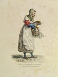 The Nanterre Cake Seller, number 10 from 'The Cries of Paris' series, engraved by Francois Seraphin Delpech (1778-1825) (colour litho) | Obraz na stenu