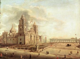The Catedral Metropolitana and the Palacio Nacional (oil on canvas) | Obraz na stenu