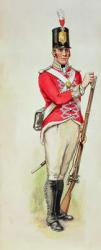 British soldier in Napoleonic times carrying a musket (w/c) | Obraz na stenu
