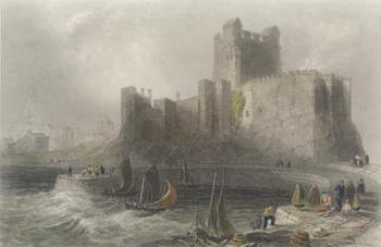 View of Carrifergus Castle (colour engraving) | Obraz na stenu