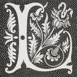 Decorated letter 'L', from 'Le Moyen Age et La Renaissance' by Paul Lacroix (1806-84) published 1847 (litho) | Obraz na stenu