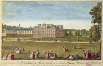 A Front View of the Royal Palace of Kensington, c.1812 (coloured etching) | Obraz na stenu