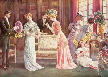 Easter Eggs in Town, 1908 (colour litho) | Obraz na stenu