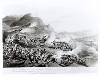 A View of the Serra de Busacco at San Antonio de Cantara showing the attack by Marshal Reigniers upon the British and Portuguese forces under Lt. General Sir Thomas Picton, 27th September 1810, engraved by Charles Turner, 1815 (engraving) (b&w photo) | Obraz na stenu
