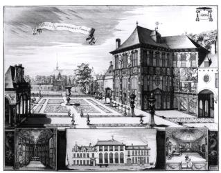 View of the Hilwerue House belonging to Peter Paul Rubens (1577-1640) 1692 (engraving) (b/w photo) | Obraz na stenu