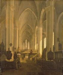 Interior view of St. John's Church in Hamburg (oil on panel) | Obraz na stenu