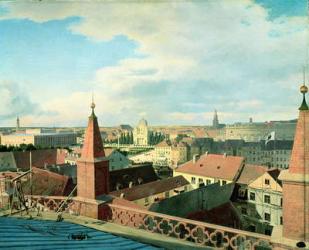 View of the city of Berlin with Altes Museum and Cathedrale from the roof of the Church of Friedrichswerder, 1834-35 (oil on canvas) | Obraz na stenu