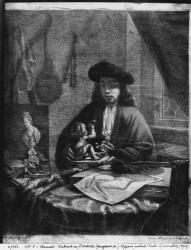 Portrait of a Young Artist, engraved by Johannes Meyssens (1612-70) (engraving) (b/w photo) | Obraz na stenu