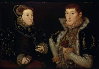 Lady Mary Nevill and her son Gregory Fiennes, 1559 (oil on panel) | Obraz na stenu