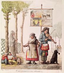 'C'est comme si vous chantiez' (coloured engraving) | Obraz na stenu