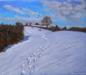 Footprints in the Snow, 2009 (oil on canvas) | Obraz na stenu