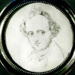 Felix Mendelssohn (1809-47) (pencil on paper) (b/w photo) | Obraz na stenu