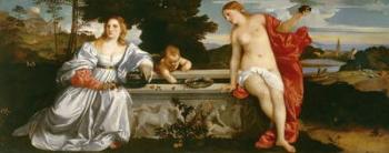 Sacred and Profane Love, c.1515 (oil on canvas) | Obraz na stenu