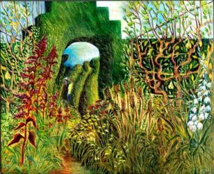 Great Dixter: Topiary and flowers | Obraz na stenu